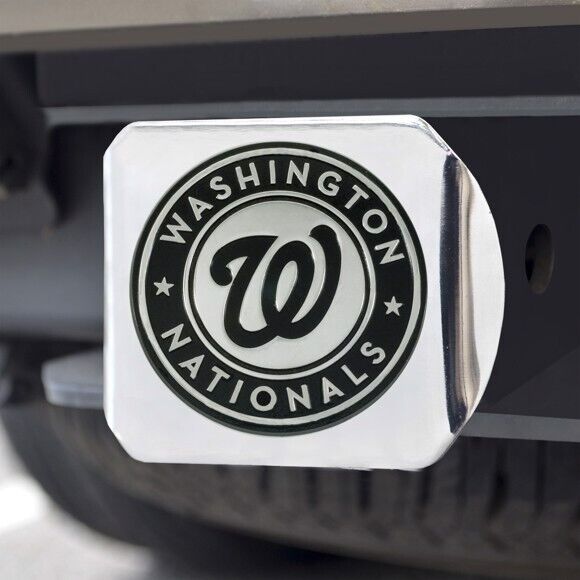 Washington Nationals Hitch Cover - Heavy Duty Chrome  - 3.4" x 4"