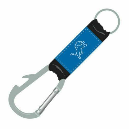 Detroit Lions Carabiner Keychains Keyrings with Bottle Opener