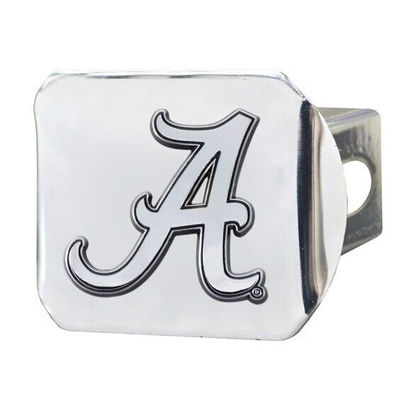 Alabama Crimson Tide Hitch Cover - Heavy Duty Chrome  - 3.4" x 4"