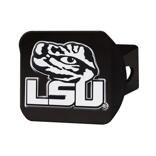 LSU Tigers Hitch Cover - Heavy Duty Black - 3.4" x 4"