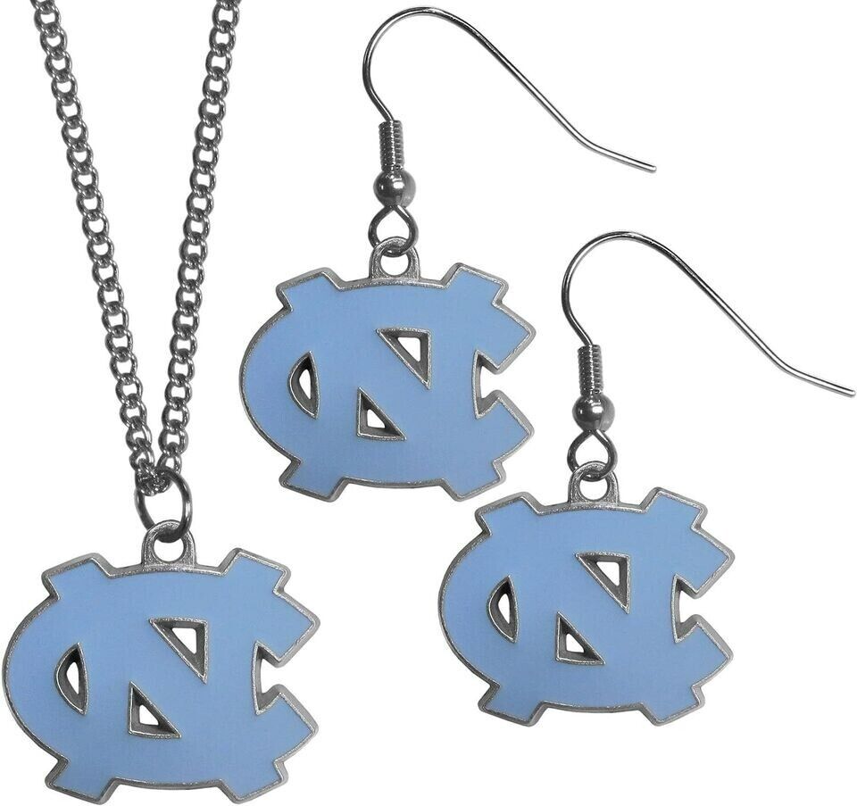 North Carolina Tar Heels Dangle Earrings & Necklace Set