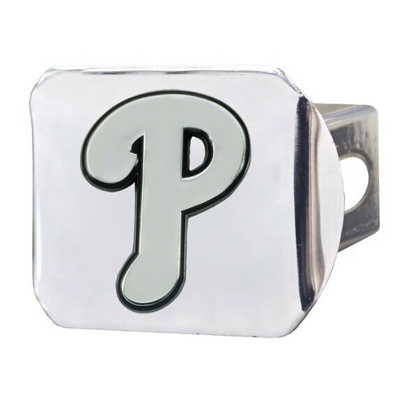 Philadelphia Phillies Hitch Cover - Heavy Duty Chrome  - 3.4" x 4"