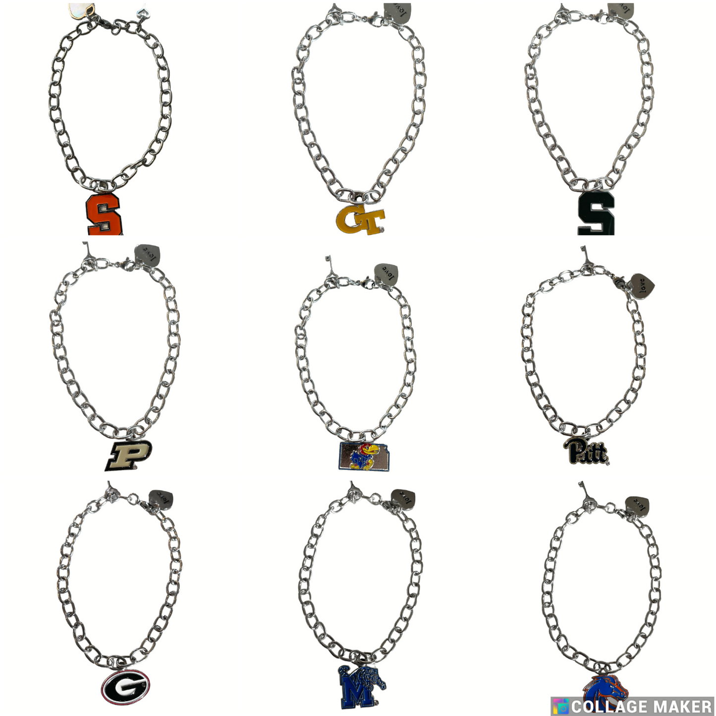 NCAA Licensed Bracelets - Pick Your Team - Stainless Steel