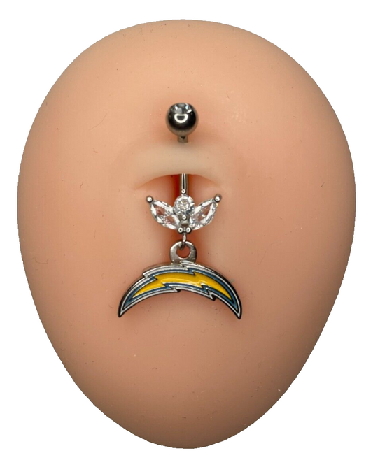 Los Angeles Chargers Steel Ring Marquise Sprout Belly Piercing  Hypoallergenic