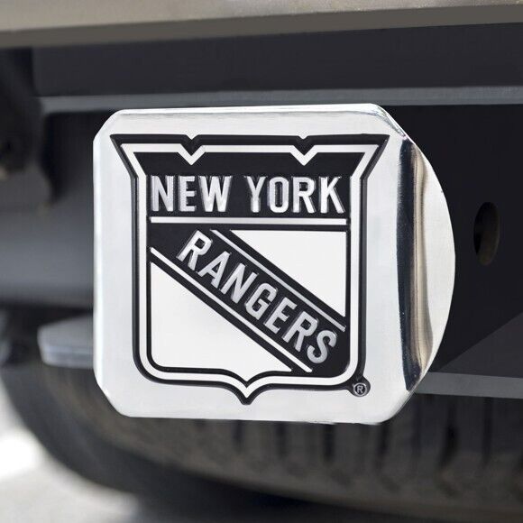 New York Rangers Hitch Cover - Heavy Duty Chrome  - 3.4" x 4"