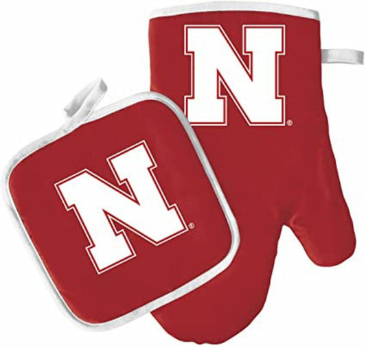 Nebraska Cornhuskers Oven Mitt and Holder Set  for BBQ & Tailgating