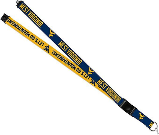 WEST VIRGINIA MOUNTAINEERS (BLUE/GOLD) REVERSIBLE LANYARD