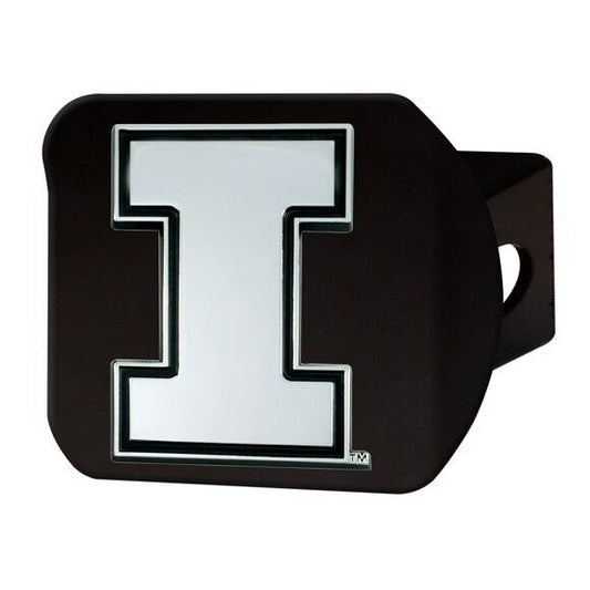 Illinois Fighting Illini Hitch Cover - Heavy Duty Black - 3.4" x 4"