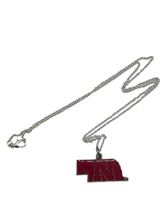 XL Nebraska Cornhuskers Team Necklaces - State Design - 2 Inches Pendant