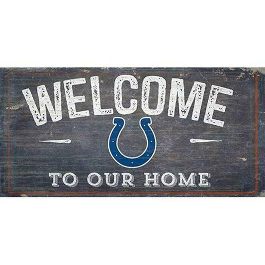 Indianapolis Colts "Welcome Home" Wood Signs 6"x12"