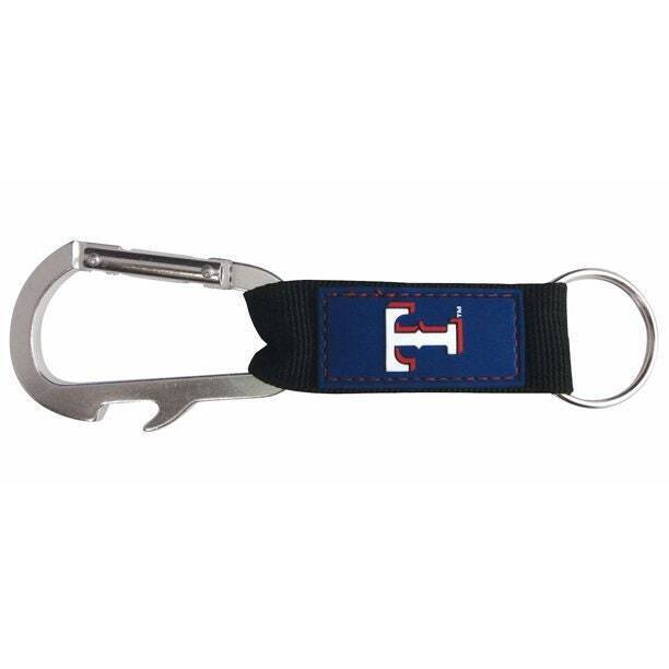 Texas Rangers Carabiner Keychains Keyrings with Bottle Opener