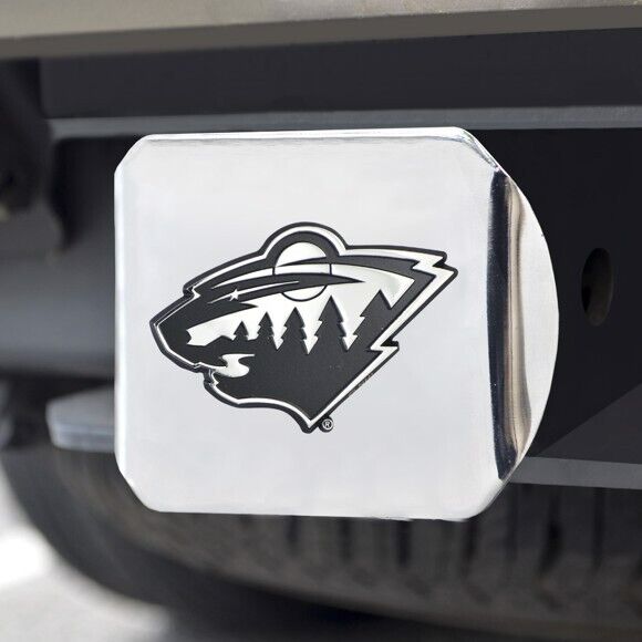 Minnesota Wild Hitch Cover - Heavy Duty Chrome  - 3.4" x 4"