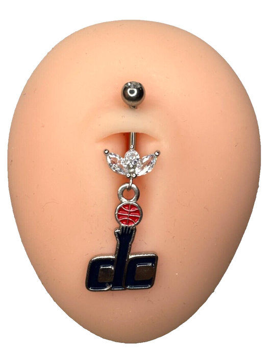 Washington Wizards Steel Ring Marquise CZ Sprout Belly Piercing  Hypoallergenic