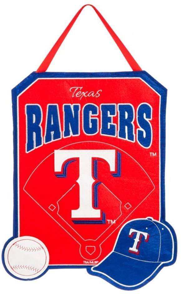 Texas Rangers Outdoor Safe Felt Door Décor  16 x 0.25 x 20 inches