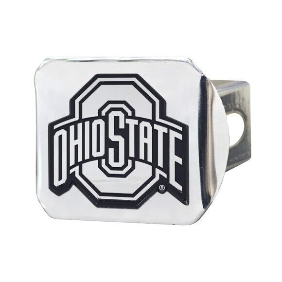 Ohio State Buckeyes Hitch Cover - Heavy Duty Chrome  - 3.4" x 4"