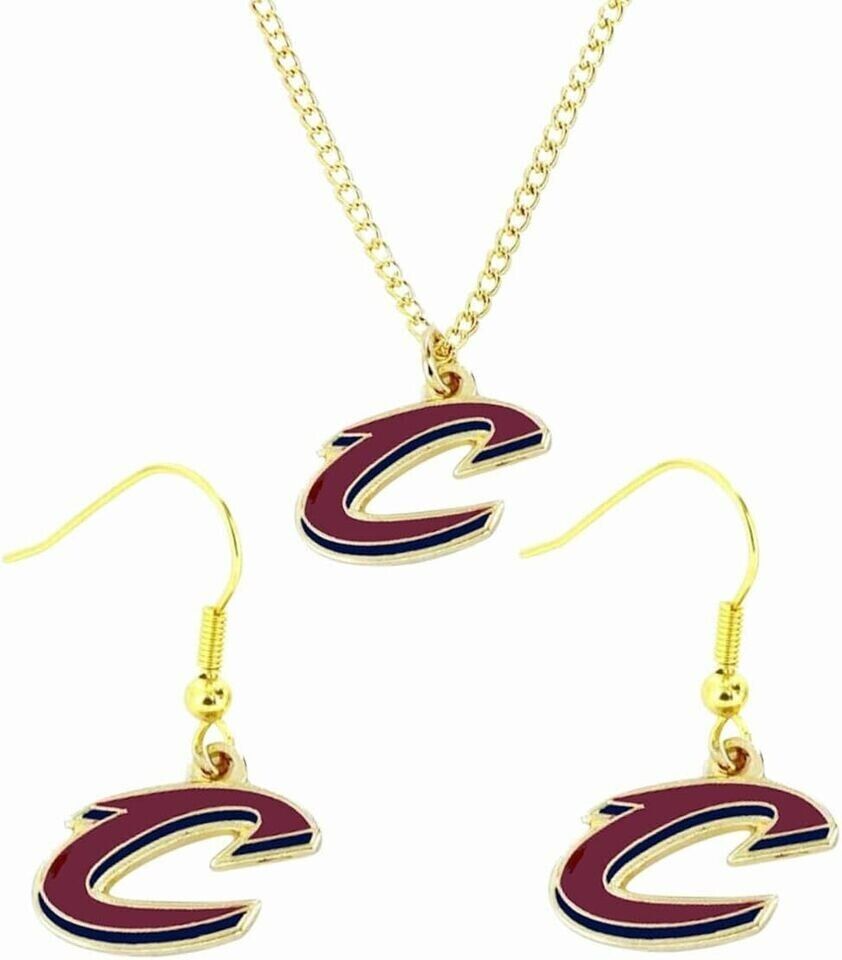 Cleveland Cavaliers Dangle Earrings & Necklace Set