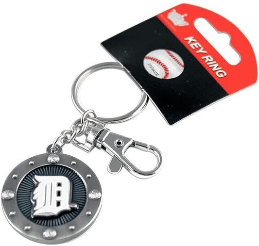 Detroit Tigers Impact Metal Keychain Keyrings  Heavy Duty  1 1/4 inch round meda