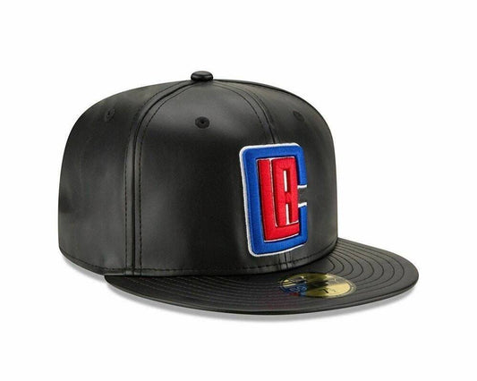 New Era Black Los Angeles Clippers Leather 59FIFTY Fitted Hat  7 3/8