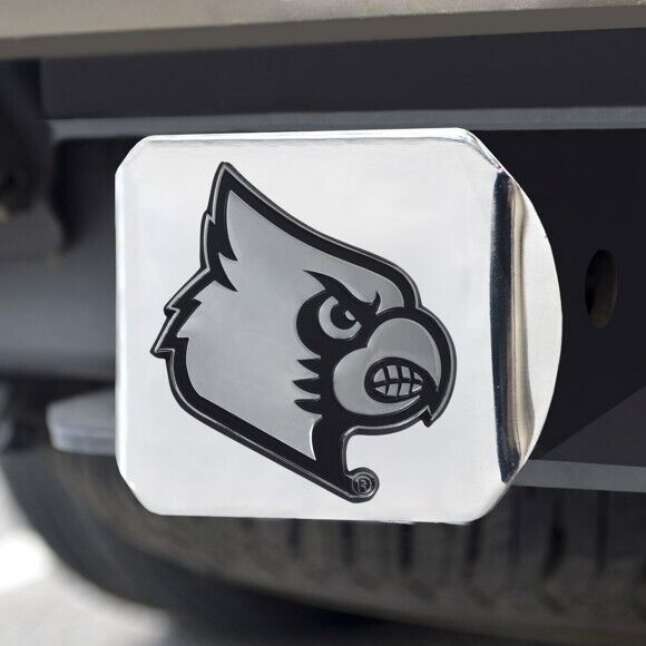 Louisville Cardinals Hitch Cover - Heavy Duty Chrome  - 3.4" x 4"