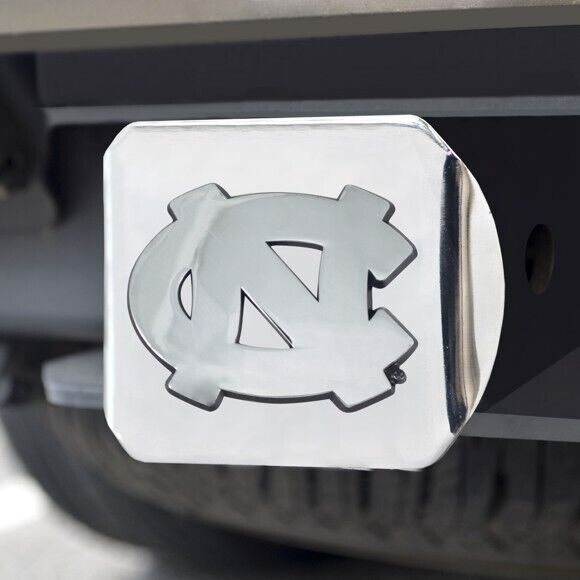 North Carolina Tar Heels Hitch Cover - Heavy Duty Chrome  - 3.4" x 4"