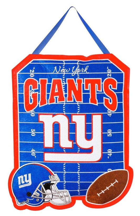 New York Giants Outdoor Safe Felt Door Décor  16 x 0.25 x 20 inches