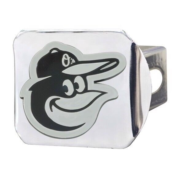 Baltimore Orioles Hitch Cover - Heavy Duty Chrome  - 3.4" x 4"