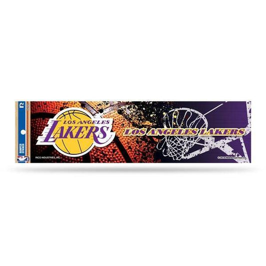 Set of 2 - Los Angeles Lakers Bumper Sticker  11”x4”