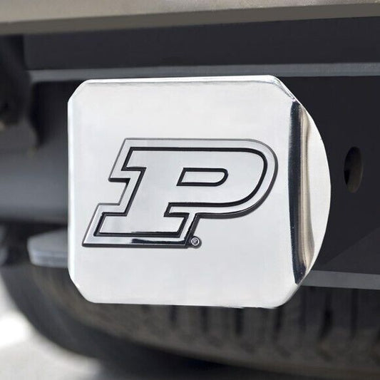 Purdue Boilermakers Hitch Cover - Heavy Duty Chrome  - 3.4" x 4"