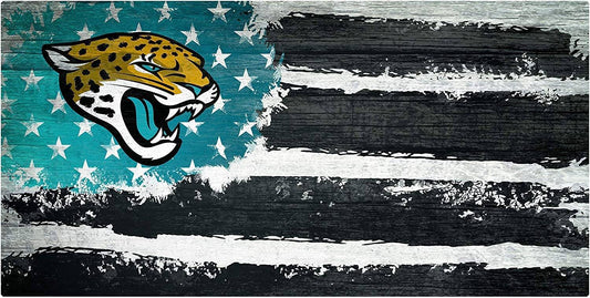 Jacksonville Jaguars "Flag Themed" Wood Signs 6"x12"