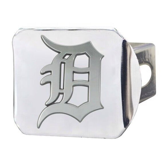 Detroit Tigers Hitch Cover - Heavy Duty Chrome  - 3.4" x 4"