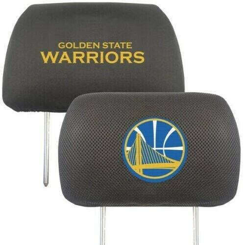 Set of 2  Golden State Warriors Embroidered Headrest Covers  Mesh  Two Sided