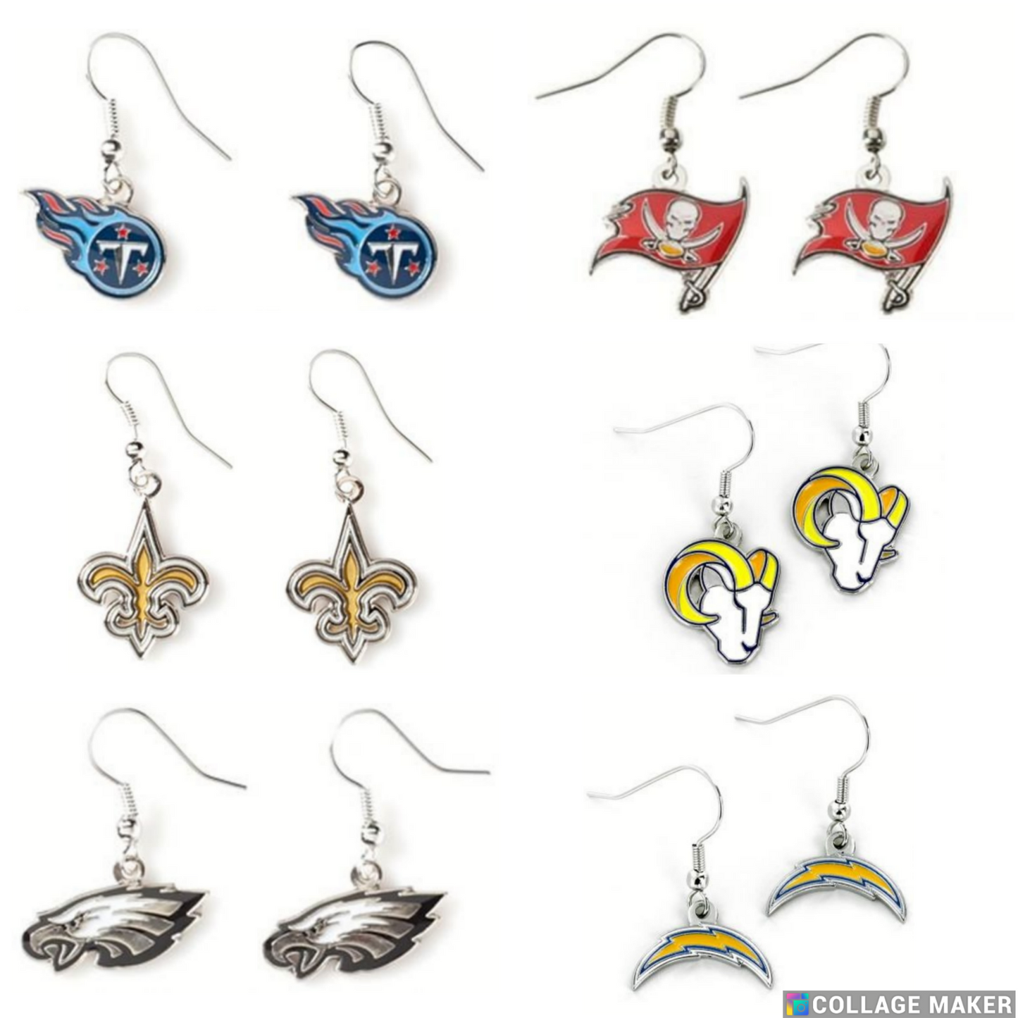 NFL Licensed Logo Dangler Earrings - Pick Your Team