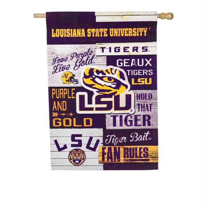 LSU Tigers Double Sided Suede Team Flags 28"X44"