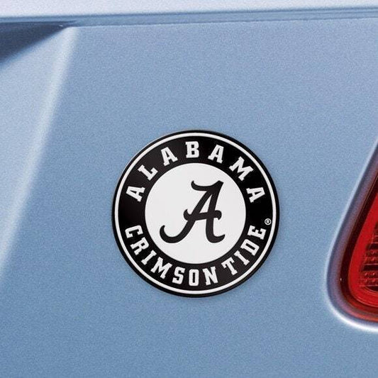 ALABAMA CRIMSON TIDE - CHROME AUTO EMBLEM - 3" X 3"