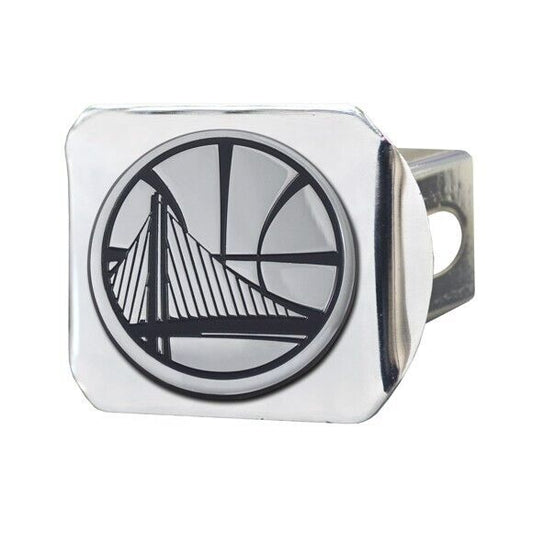 Golden State Warriors Hitch Cover - Heavy Duty Chrome  - 3.4" x 4"