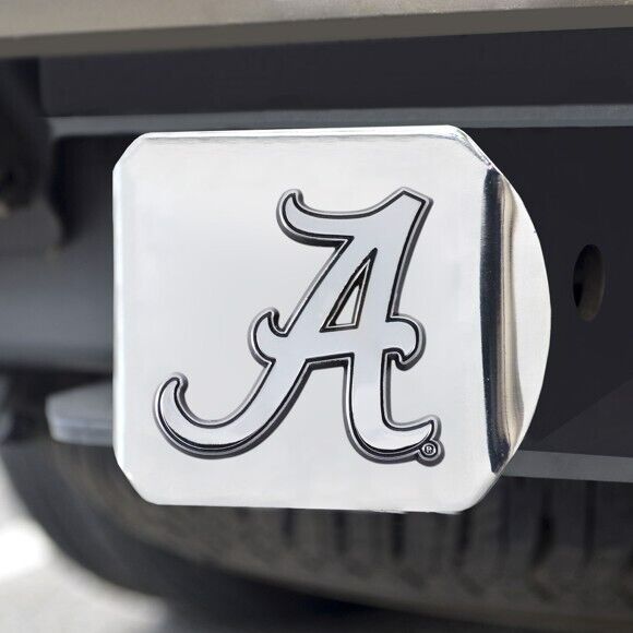 Alabama Crimson Tide Hitch Cover - Heavy Duty Chrome  - 3.4" x 4"