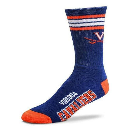 Set of 2  Virginia Cavaliers  4 Stripe Deuce Large Socks (10-13)