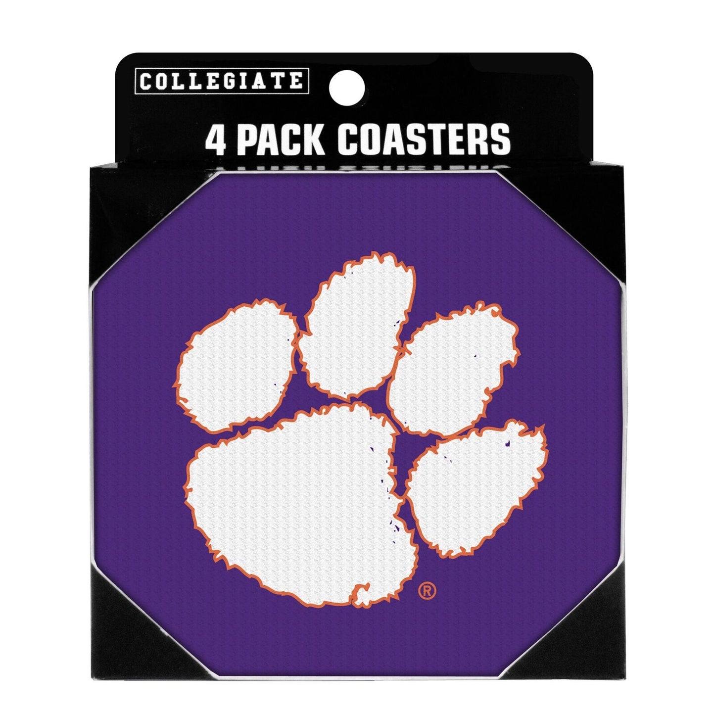 Clemson Tigers Neoprene Coasters  4" x 4"  Set of 4