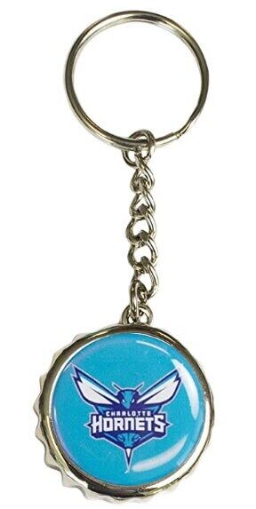 Charlotte Hornets Bottle Cap Metal Keychain with Bottle Opener