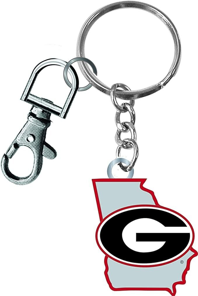 Georgia Bulldogs State Design Heavyweight Metal Keychain Keyrings