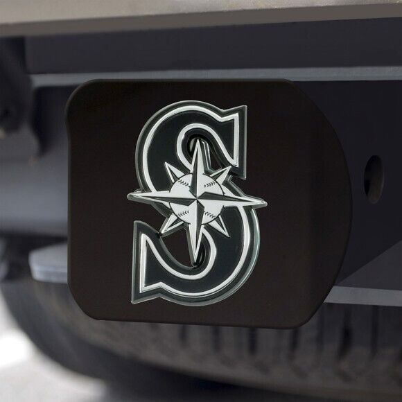 Seattle Mariners Hitch Cover - Heavy Duty Black - 3.4" x 4"