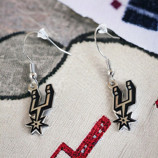 SAN ANTONIO SPURS LOGO DANGLER EARRINGS