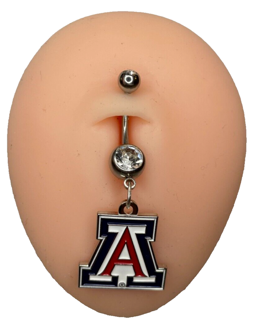 Arizona Wildcats Double Gem Surgical Steel Navel Belly Piercing