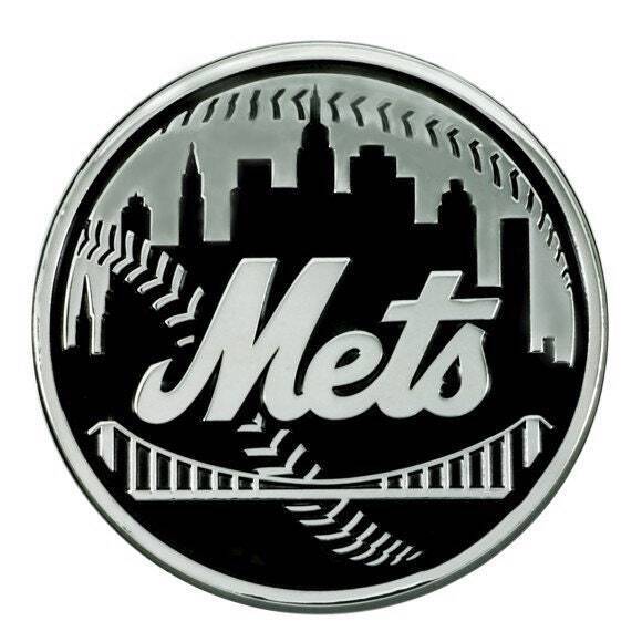 NEW YORK METS - CHROME AUTO EMBLEM - 3" X 3"