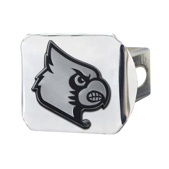 Louisville Cardinals Hitch Cover - Heavy Duty Chrome  - 3.4" x 4"