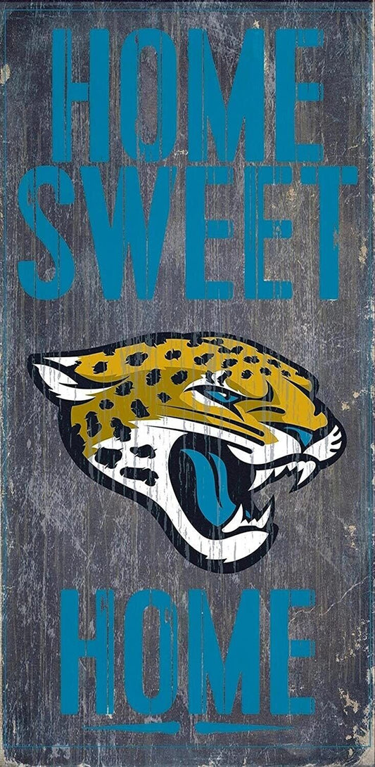 Jacksonville Jaguars "Home Sweet Home" Wood Signs 6"x12"