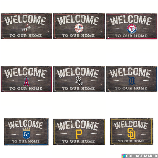 MLB Welcome Home Wood Signs - Pick Your Team