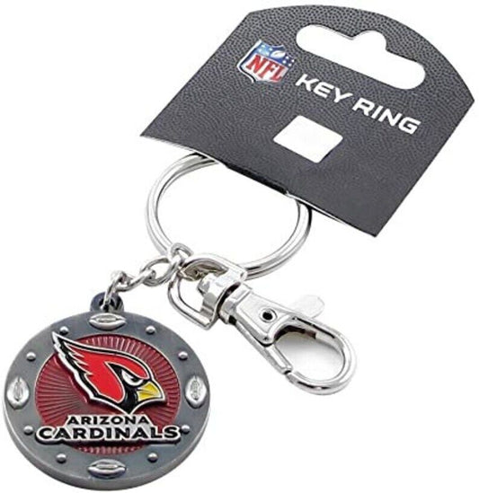 Arizona Cardinals Impact Metal Keychain Keyrings  Heavy Duty  1 1/4 inch round m