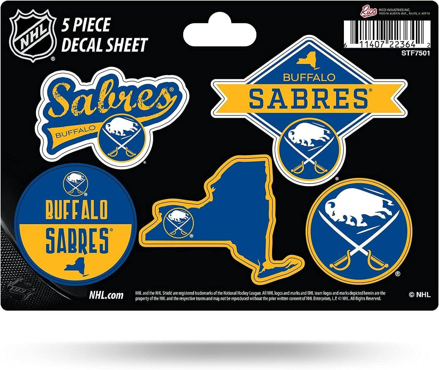 Set of 2 - Buffalo Sabres NHL 5-Pc Sticker Sheet