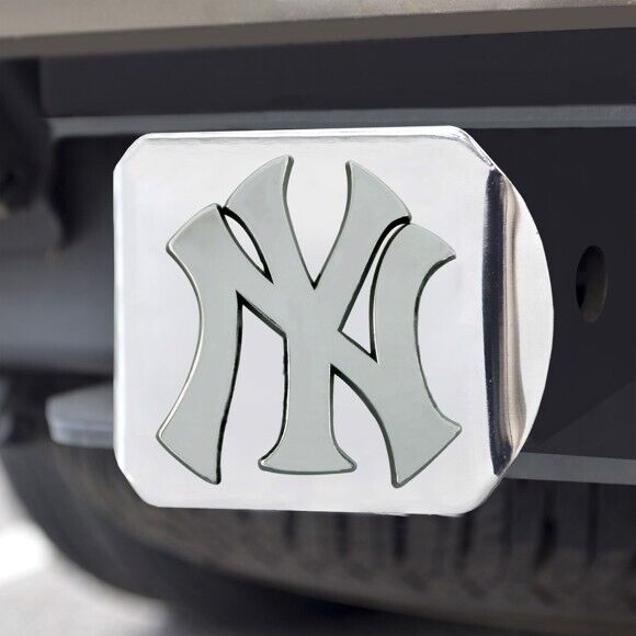 New York Yankees Hitch Cover - Heavy Duty Chrome  - 3.4" x 4"